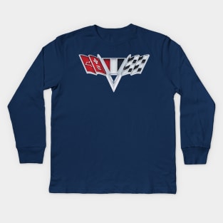 Chevy Flag Fender Eblem Kids Long Sleeve T-Shirt